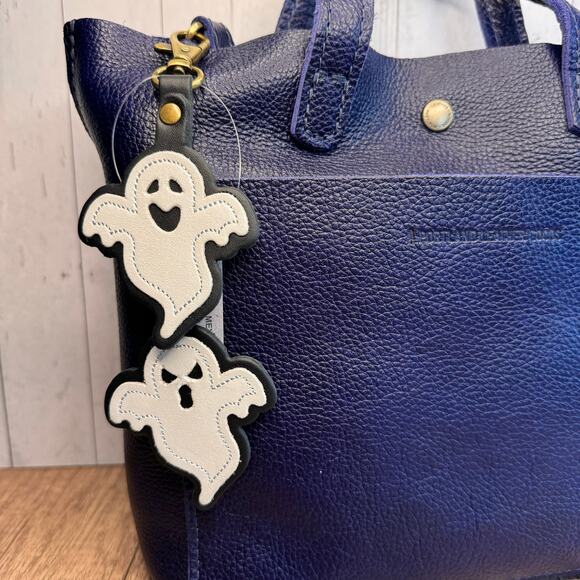 Portland Leather Ghost Twins Halloween Bag Charm Purse Flair NEW Fast Ship - Picture 2 of 6